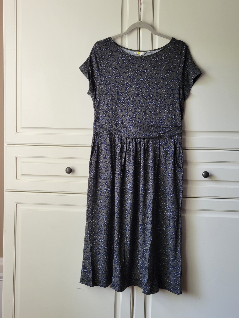 NWT BODEN Amelie Jersey Dress Cheetah Leopard Spotted Size 12L 12 LONG